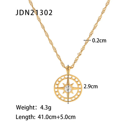 Metal Texture Stainless Steel Pearl Cubic Zirconia Pendant Necklace PVD Gold Plated Waterproof Jewelry For Women 2022 NEW