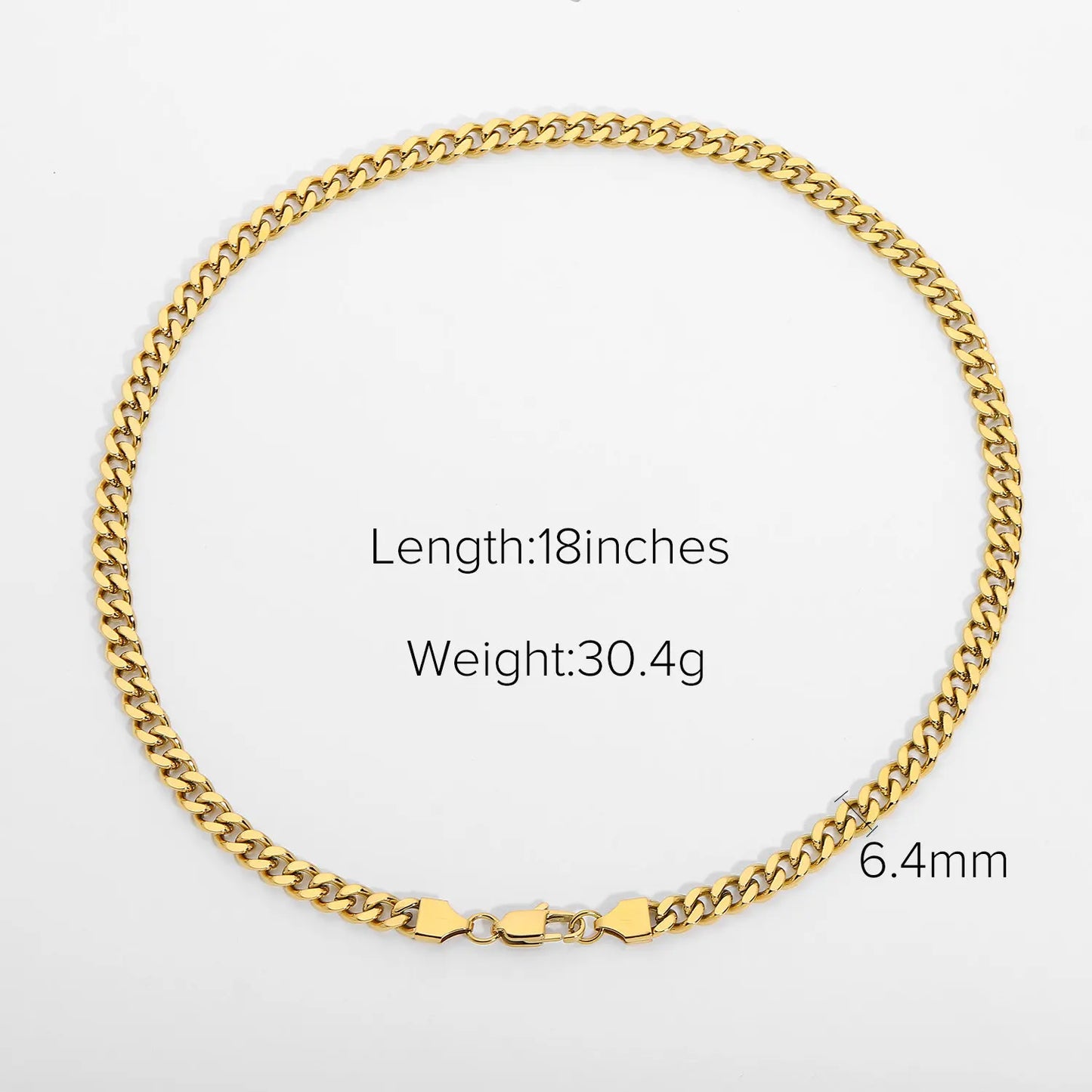 18K Gold Plated Stainless Steel Thick Cuban Chain Necklace For Women Punk Miami Double Layered Snake Chain Choker Neckalce