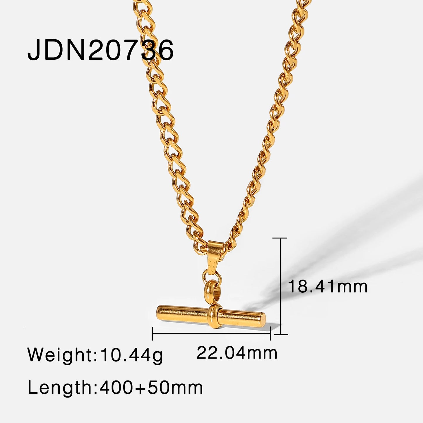 Stainless Steel Necklace 18k Gold T Rod Pendant Cuba Figaro Rope Chain Watch Band Chain Four Model Necklaces For Women Jewelry