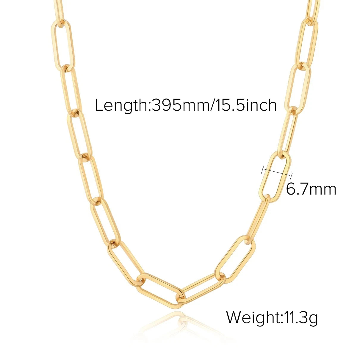 18K Gold Plated Stainless Steel Thick Cuban Chain Necklace For Women Punk Miami Double Layered Snake Chain Choker Neckalce