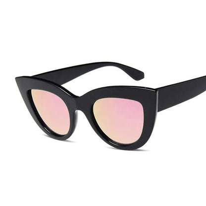 New Retro Fashion Sunglasses Woman Brand Designer Vintage Cat Eye Black Sun Glasses Female Lady UV400 Oculos