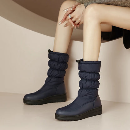 Winter Warm Spacewadding Inner Women's Mid-Calf Boots