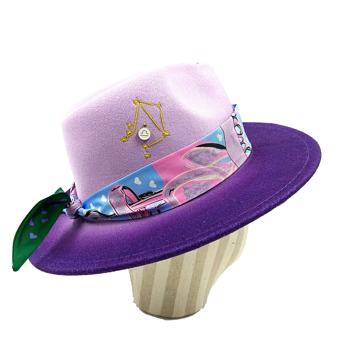 Cartoon Metal Patch Pink Fedora Hat