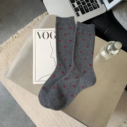 Red Middle Tube Designer Socks