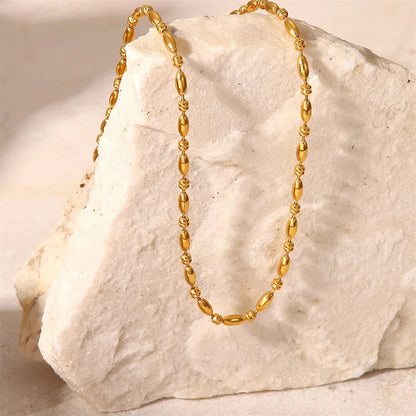 2022 New necklace Stainless Steel 18K Gold Plated Bead Chain Basic Chain Fits Every Style Party trend necklace Jewelry Gifts