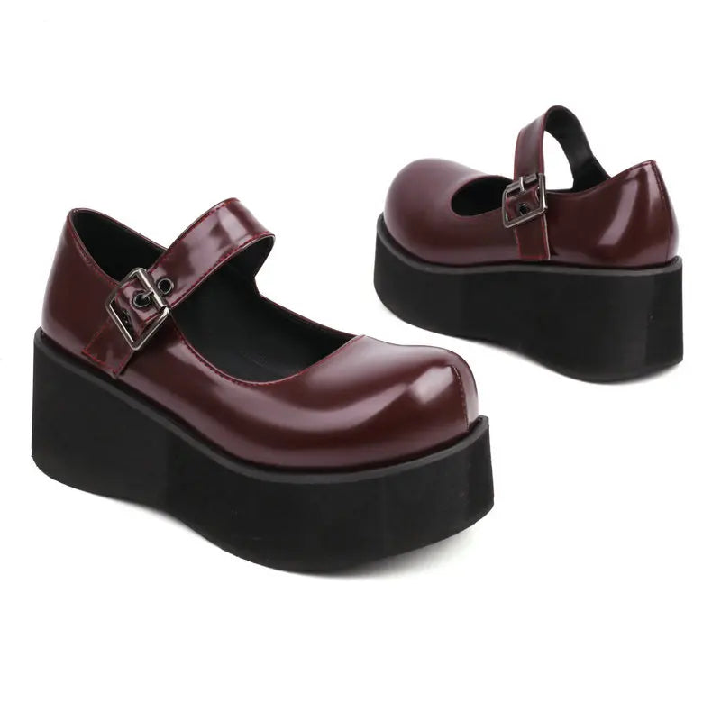 Extra Plus Size 45 46 47 48 Sweet Girls Lolita Shoes Buckle Belt Foam Light Sole Platform Flats Round Toe Women Mary Janes Shoes