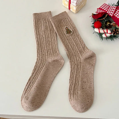 Autumn Winter Christmas Designer Socks Cotton Middle