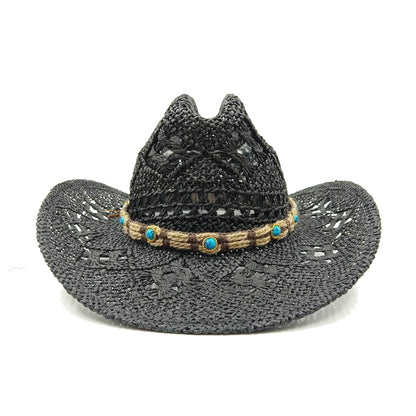 Corn Husk Material Cowboy Straw Hat Panama Visor Women's Elegant Western Cowboy Hat Men's  sombrero