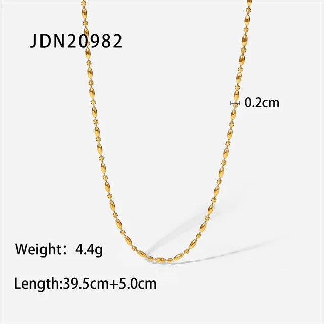 2022 New necklace Stainless Steel 18K Gold Plated Bead Chain Basic Chain Fits Every Style Party trend necklace Jewelry Gifts