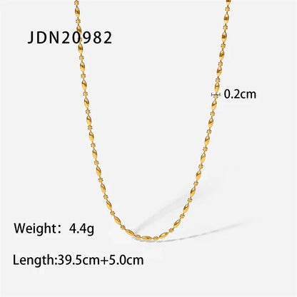 2022 New necklace Stainless Steel 18K Gold Plated Bead Chain Basic Chain Fits Every Style Party trend necklace Jewelry Gifts