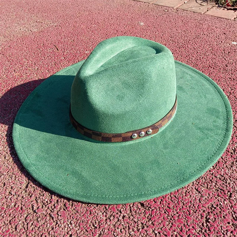 Avocado Green Suede Hat