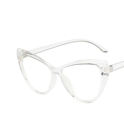 New Retro Cat Eye Glasses Frame Women Brand Vintage Trend Anti-blue Light Glasses Transparent Frame Myopia Eyeglasses