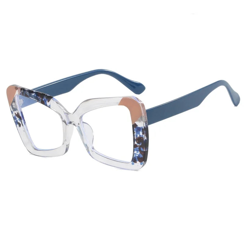 New Fashion Irregular Square Anti Blue Light Women Glasses Frame Vintage Clear Transparent Lens Trending Female Eyewear