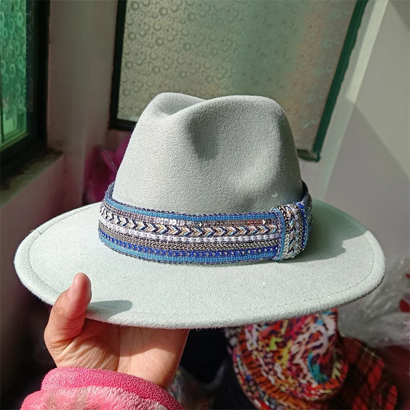 Hand sewn Fedoras  hat Irregular solid color hat panel adjustable unisex hat Fedora felt hat jazz autumn winter hat шляпа женска