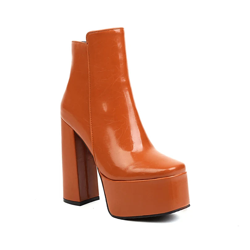 High Platform Square Toe Super High Thick Heels