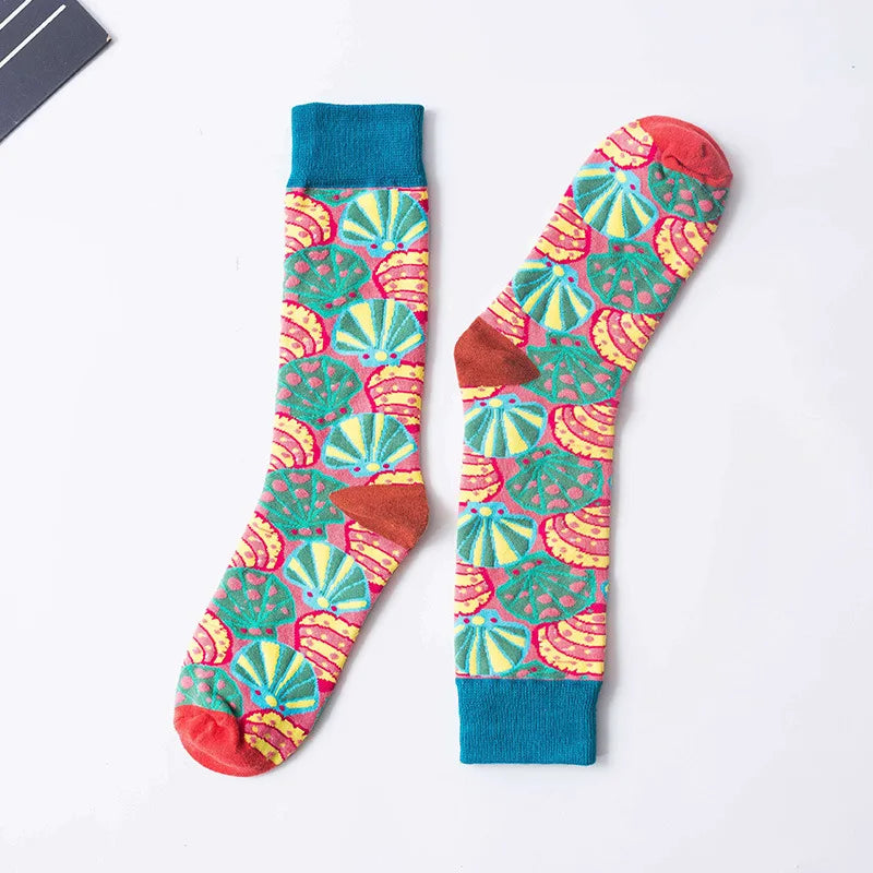 Fashion Streetwear Funny Socks Women Cartoon Ladies Long Socks Cotton for Autumn and Winter Colorful Meias 406