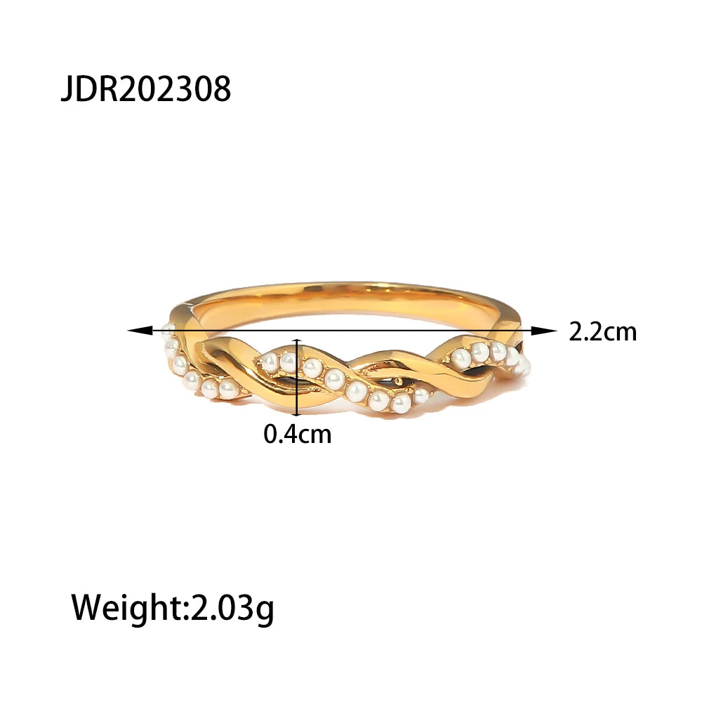 Youthway 18K Gold Plated Stainless Steel Geometric Fashion Ring Waterproof Anti Allergic colorfast Fashion Jewelry Unisex 2024