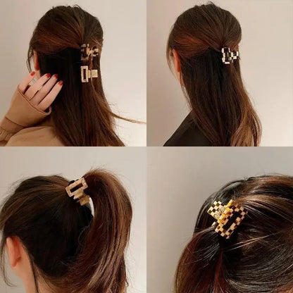 New Korean Fashion Mini Hair Clip Claw Clamp Plaid Elegant Hair Claw Clip Girls Barrettes Headwear Girls Hair Accessories