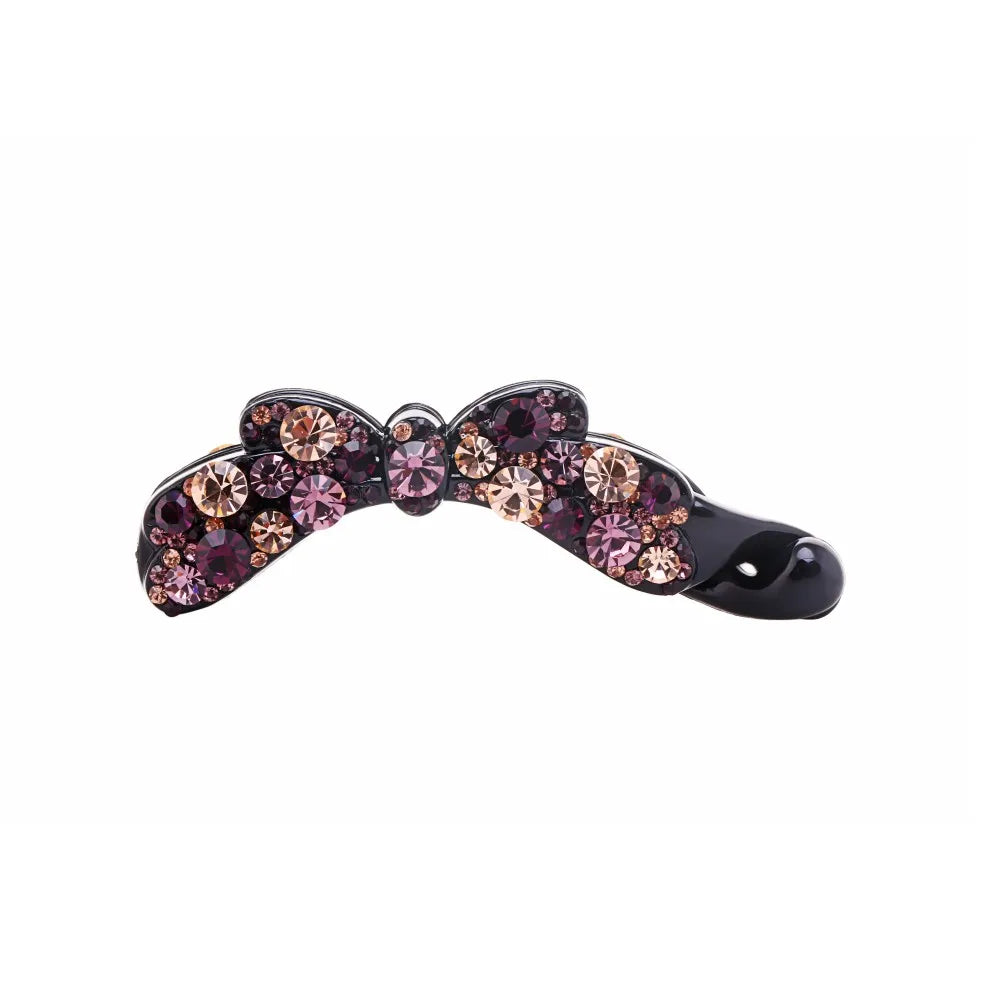 9.8cm Long Bow knot Banana Clip Barrette Fashion New Hair Clips for Women Rhinestone Pony Hair Accessories Harp nana Clips