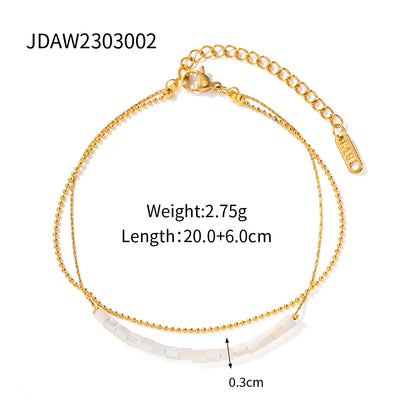 Youthway New Exquisite Pearl Bracelets Stainless Steel Chain For Woman High Quality Waterproof Jewelry Bijoux 2023