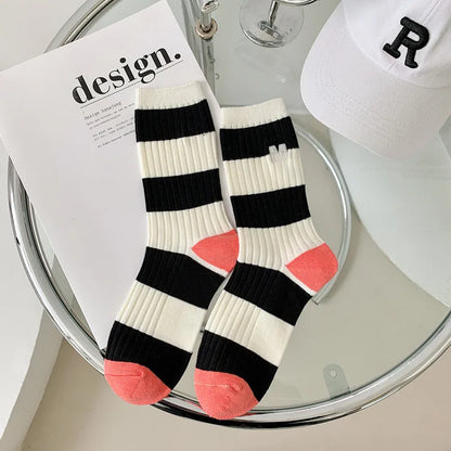 Black and White Socks Women's Mid-tube Socks