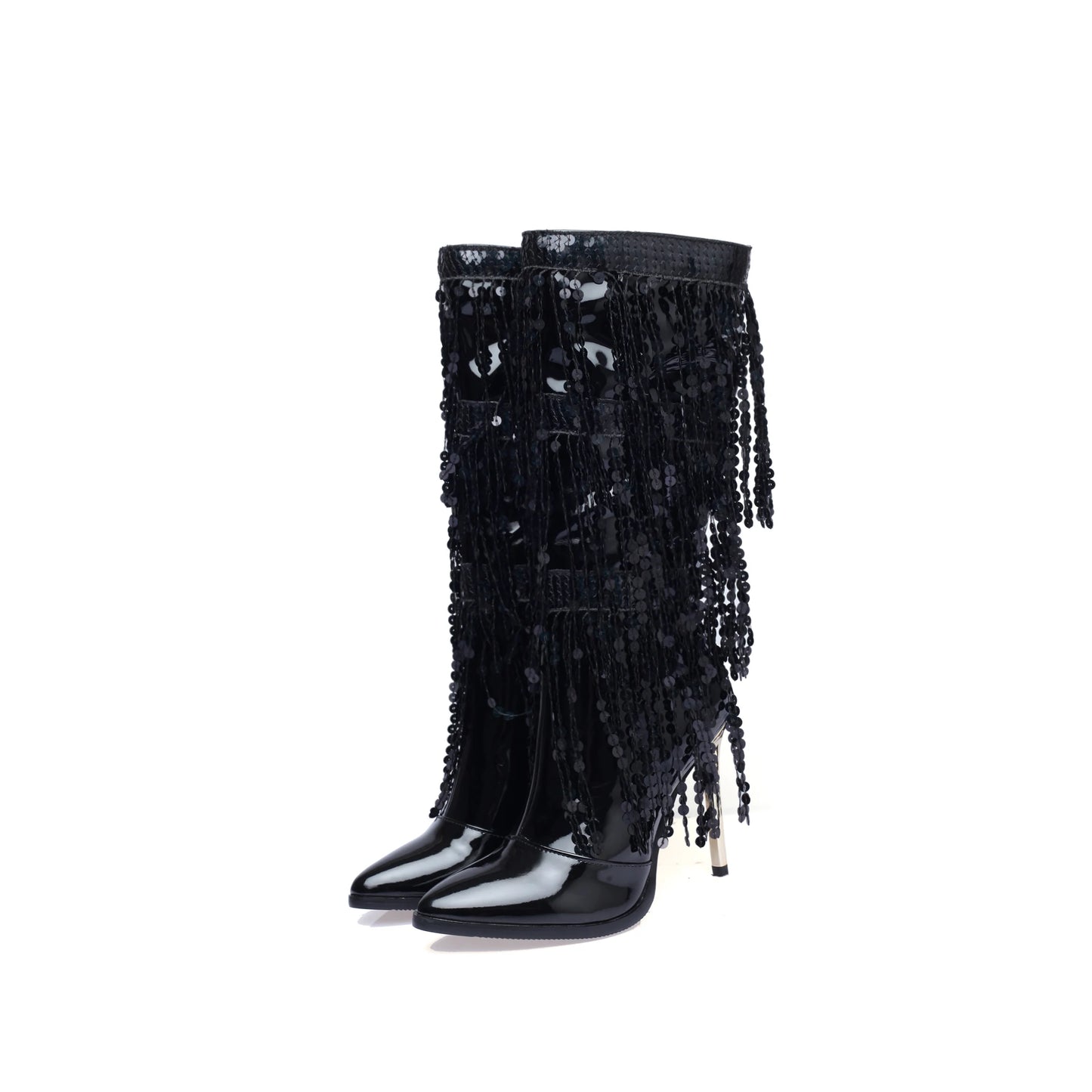 Bling Bling Wedding Shining Boots With Sequined Fringes