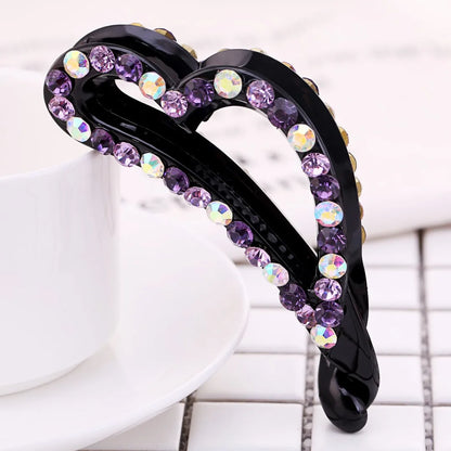 9.8cm Long Bow knot Banana Clip Barrette Fashion New Hair Clips for Women Rhinestone Pony Hair Accessories Harp nana Clips