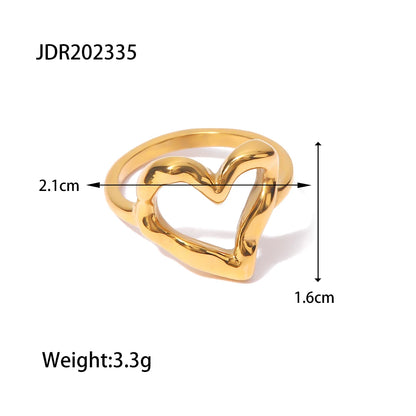 Youthway 18K Gold Plated Stainless Steel Geometric Fashion Ring Waterproof Anti Allergic colorfast Fashion Jewelry Unisex 2024