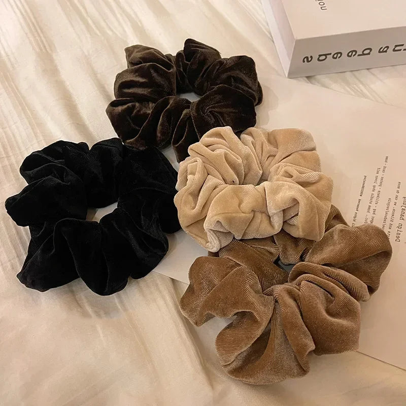 New Korean Fashion Simple Elastic Hair Bands Big Size Elegant Velvet Rope Ties for Girls Headwear Women Hair Accessories