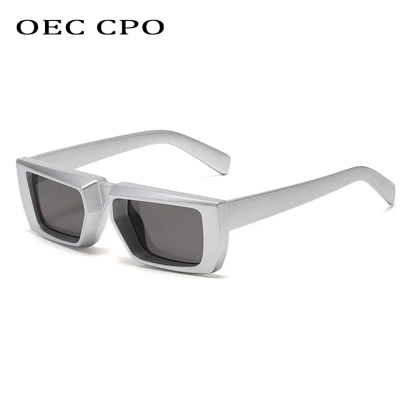 OEC CPO Vintage Rectangle Sunglasses Women Punk Small Frame Sun Glasses MenTrends Square Glasses UV400 Shades Fashion Eyewear