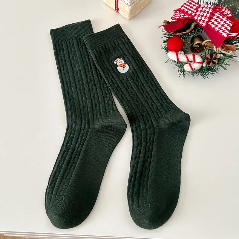 Autumn Winter Christmas Designer Socks Cotton Middle