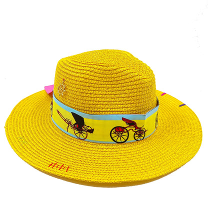 Cartoon Metal Patch Pink Fedora Hat