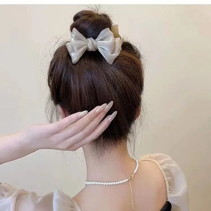 Korean Elegant Bow Hair Clip Claw Clamp Bun Updo Hair Clips Girls Barrettes Headwear Girls Women Hair Accessories