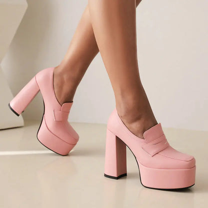 High Heeled Pumps Platform Stiletto Block Heels Loafers