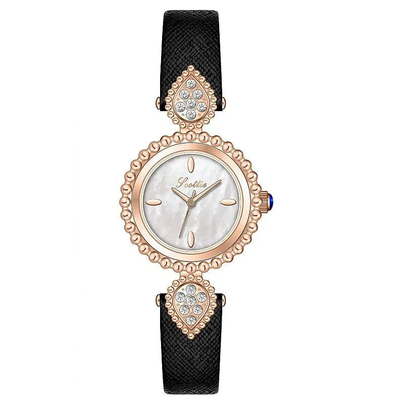 Women's Light Luxury Watch Brand Simple and Elegant Diamond Dial Belt Quartz Watch Elegant Bracelet Watch Часы Женские