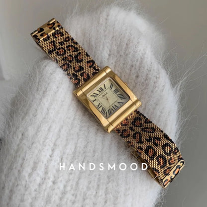 2025 New Women's Watch Square Dial Leopard Pattern Band Personalized Fashion Watch Luxury Watch Gift for Lovers