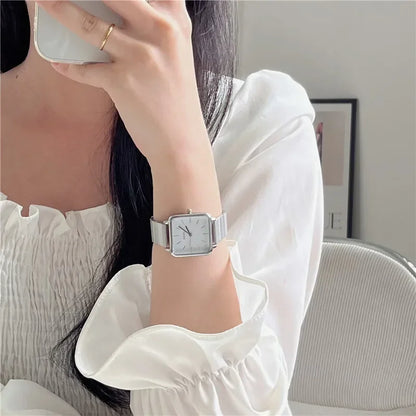 Luxury Women Square Watch Fashion Gift Ladies Adjustable Strap Stainless Steel Quartz Wristwatch Dropshipping Relojes Para Mujer