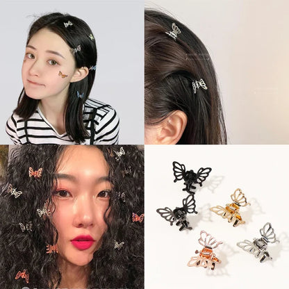 Korean 5pcs New High Quality Vintage Small Metal Hair Claw Clip Fashion Butterfly Headwear Girls Women Hair Accessories