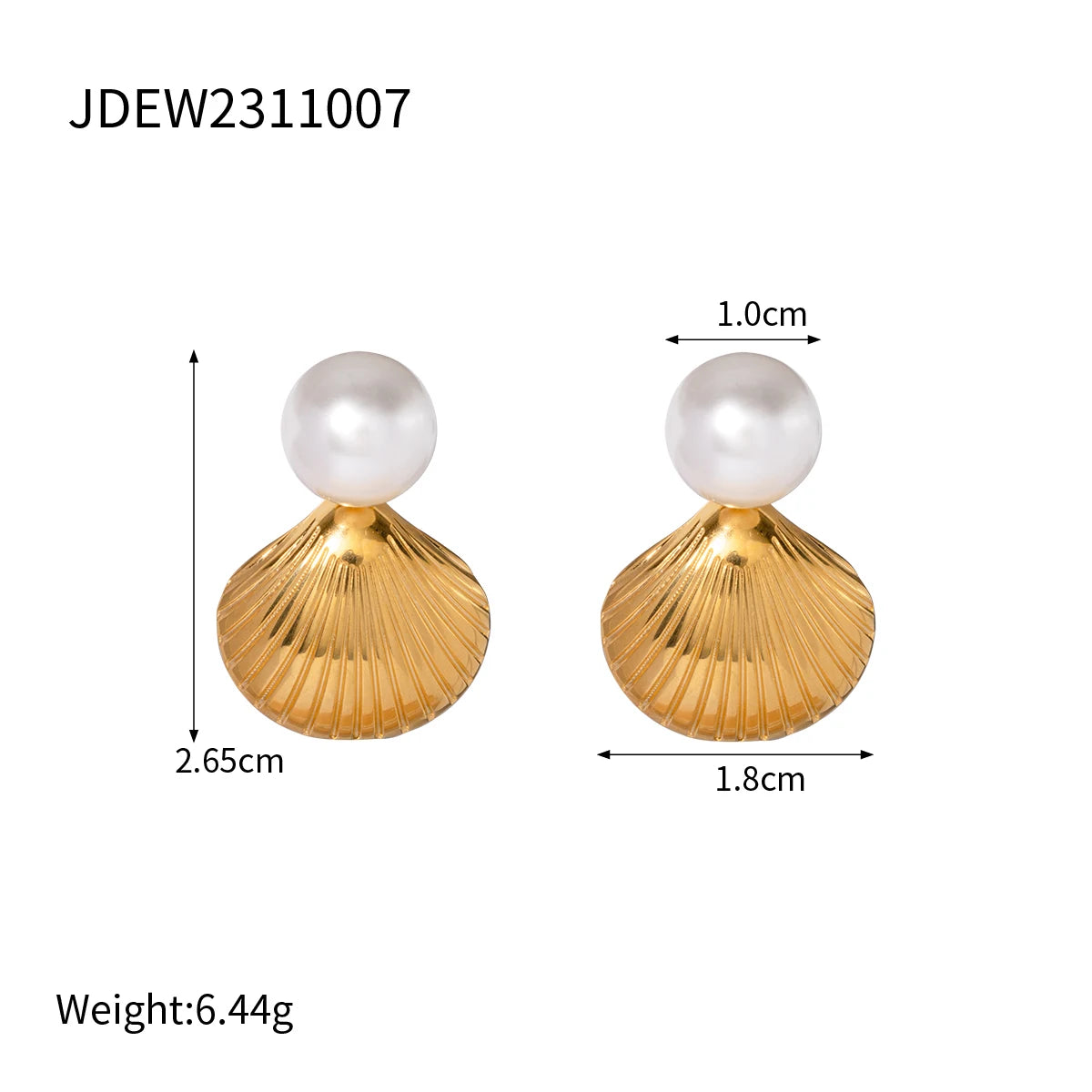 Youthway New Arrival Stainless Steel Pearl Shell Shape Earrings for Women High Quality Trendy Jewelry Gift