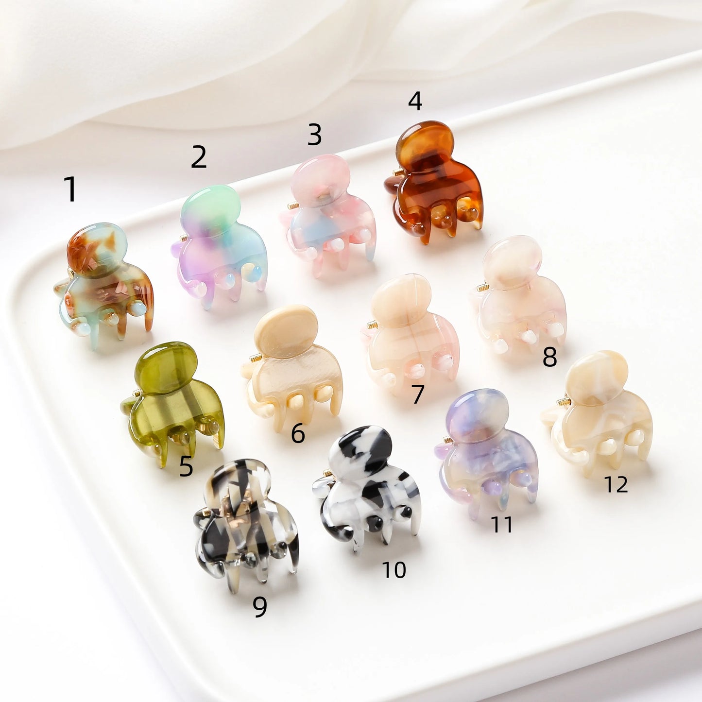 1pcs 1.8cm Acetate Small Hairclips Mini Hairclaws New Korean Fashion Kawaii Hair Crab Claw Cute Accessories for Girls and Women