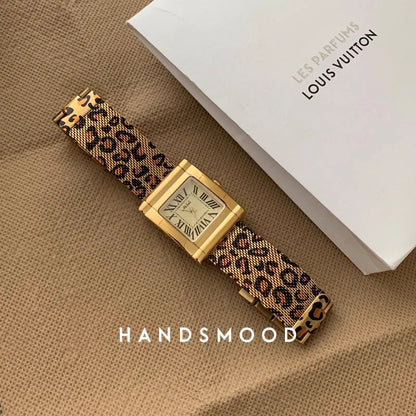 2025 New Women's Watch Square Dial Leopard Pattern Band Personalized Fashion Watch Luxury Watch Gift for Lovers