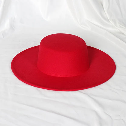 9.5cm rose red leopard print fedora hat