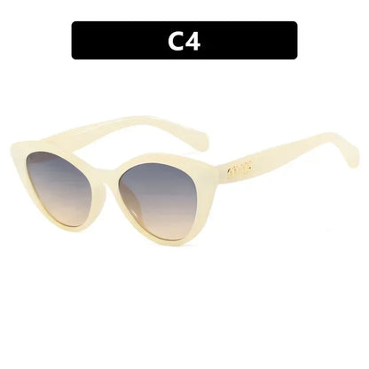 Vintage Cat Eye Sunglasses Women Letter Small Frame Sun Glasses Female Brand Designer Retro Shades Fashion Oculos De Sol