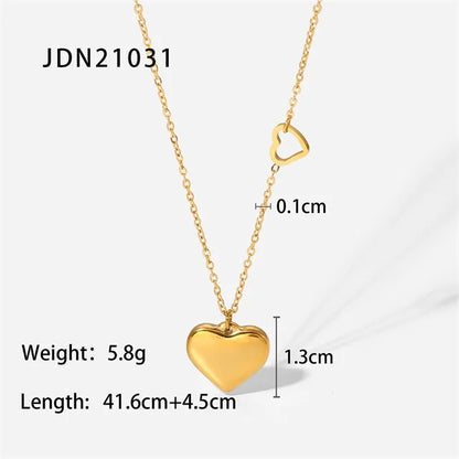 Stainless Steel Heart Pendant Necklaces Fashion Fine Jewelry Minimalism Lovers Love Heart Charms Love Keepsake Jewelry