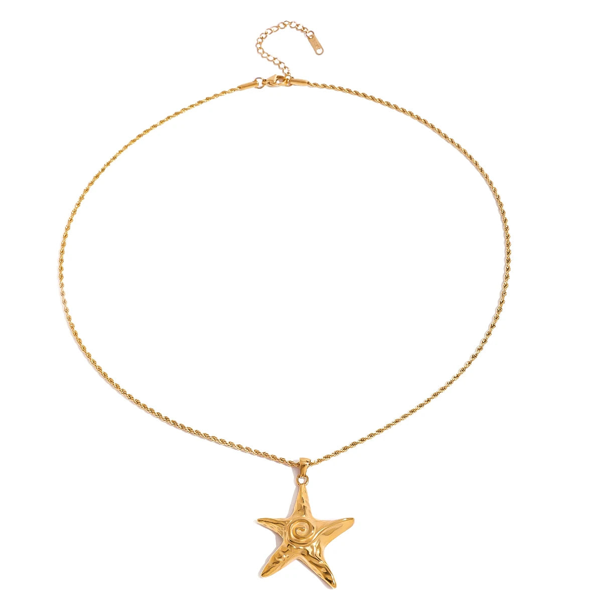 Youthway Threaded Starfish Stainless Steel  Pendant Necklace 18K Gold Plated Waterproof Fashion Jewelry New For Women Men