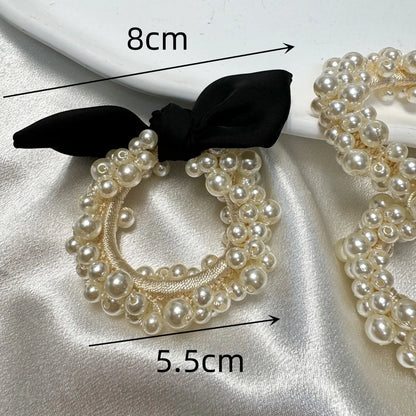 Small Hair Ties: Handmade with unique and attractive faux pearl embellishments.