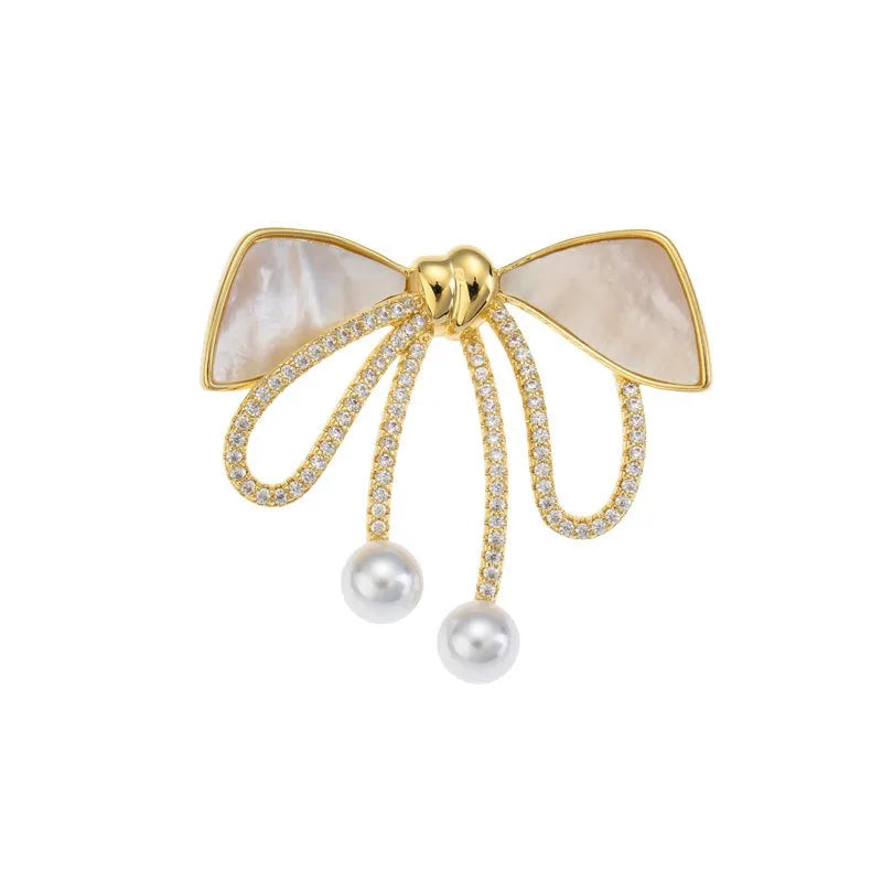 Rhinestone Bow Brooches for Women Large Bowknot Brooch Pin Vintage Fashion Jewelry Winter Accessories