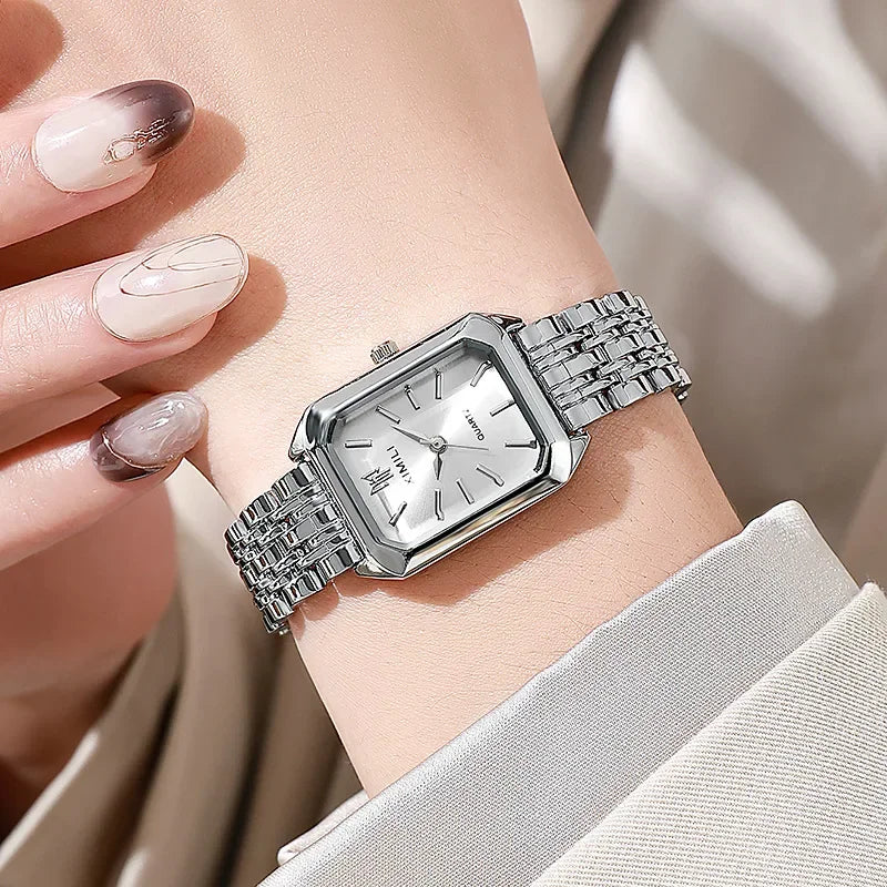 2025New Women Watch Light Luxury Brand Stainless Steel Ladies Business Watches Female  Fashion Quartz Wristwatches