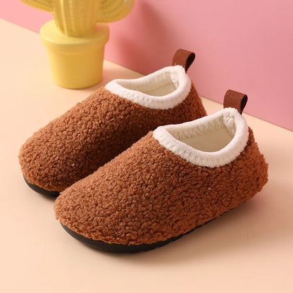 Evshine Curly Plush Children Shoes Super Warm Boys Girls Cotton Shoes Comfortable Casual Fuzzy Shoes Non-Slip Kids Cotton Shoes