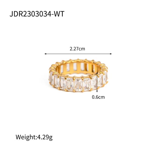 Youthway Versatile Gold Plated Stainless Steel Star Leaf Irregular Zircon Ring For Women Waterproof Anti Allergic Jewelry Set